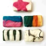 A variety of felted soaps