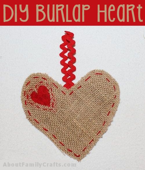 Heart Shaped Burlap Hanger