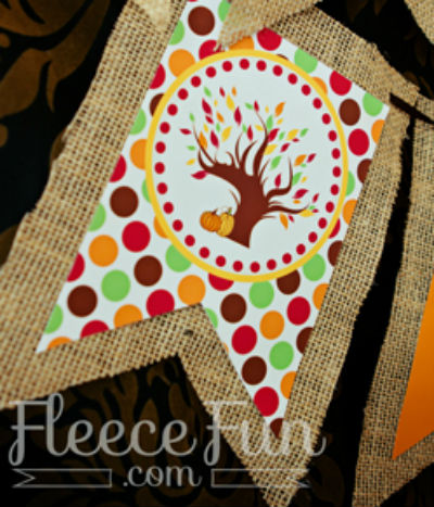 Autumn Decor, Fall Banner made with Burlap Ribbon