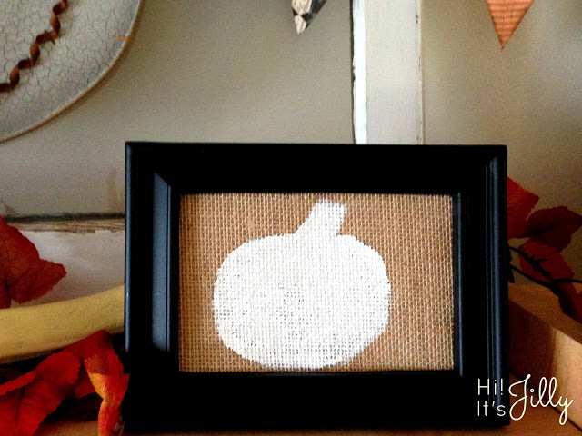 Framed Burlap Fall Pumpkin