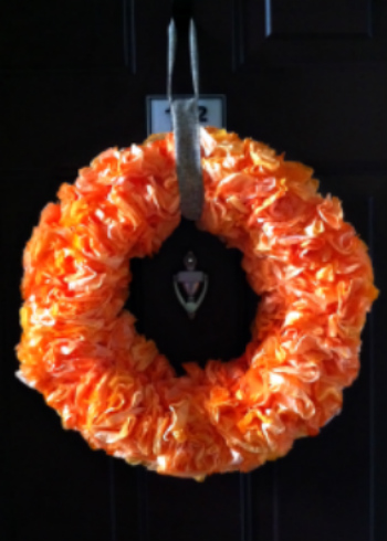Orange Coffee Filter Wreath for Autumn Decor