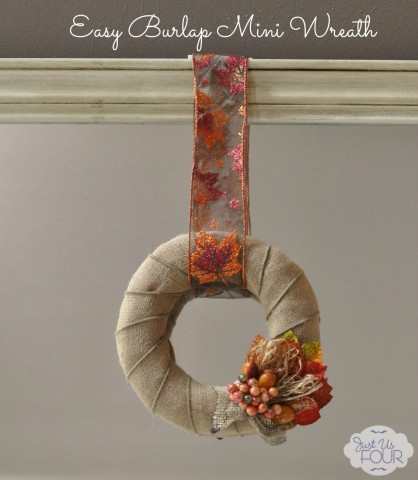 Mini Burlap Wreath for Fall