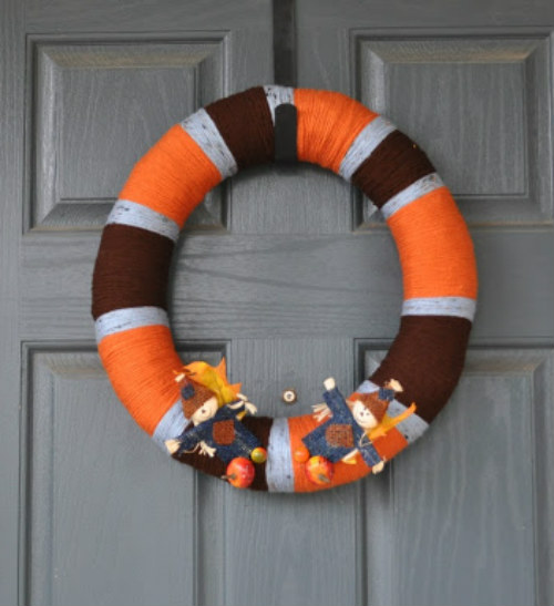 Orange and Brown Wreath for the Front Door