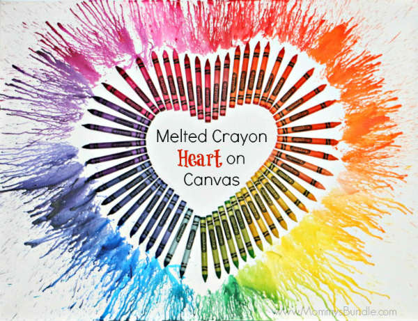 Valentine Heart made from Melted Crayons