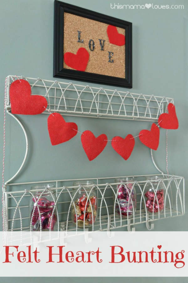 DIY Bunting made with Felt Hearts