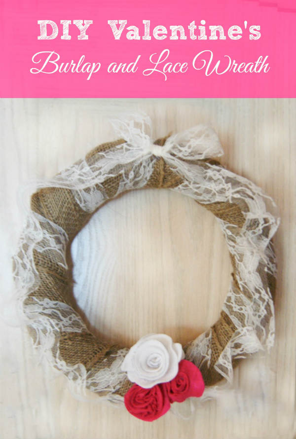 Burlap and Lace Valentine Wreath Idea