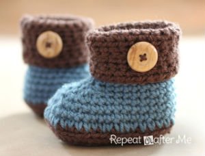 Baby Boots with Cuffs for Crochet