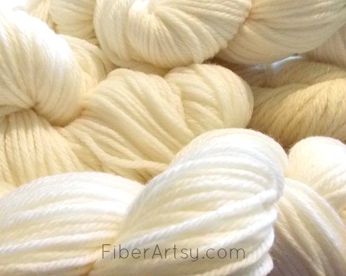 White Wool Yarn ready for Hand Dyeing