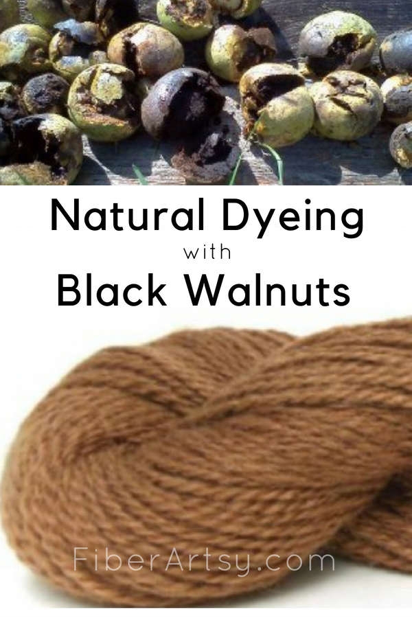 Dyeing Yarn with Black Walnuts. A natural dyeing technique by FiberArtsy.com