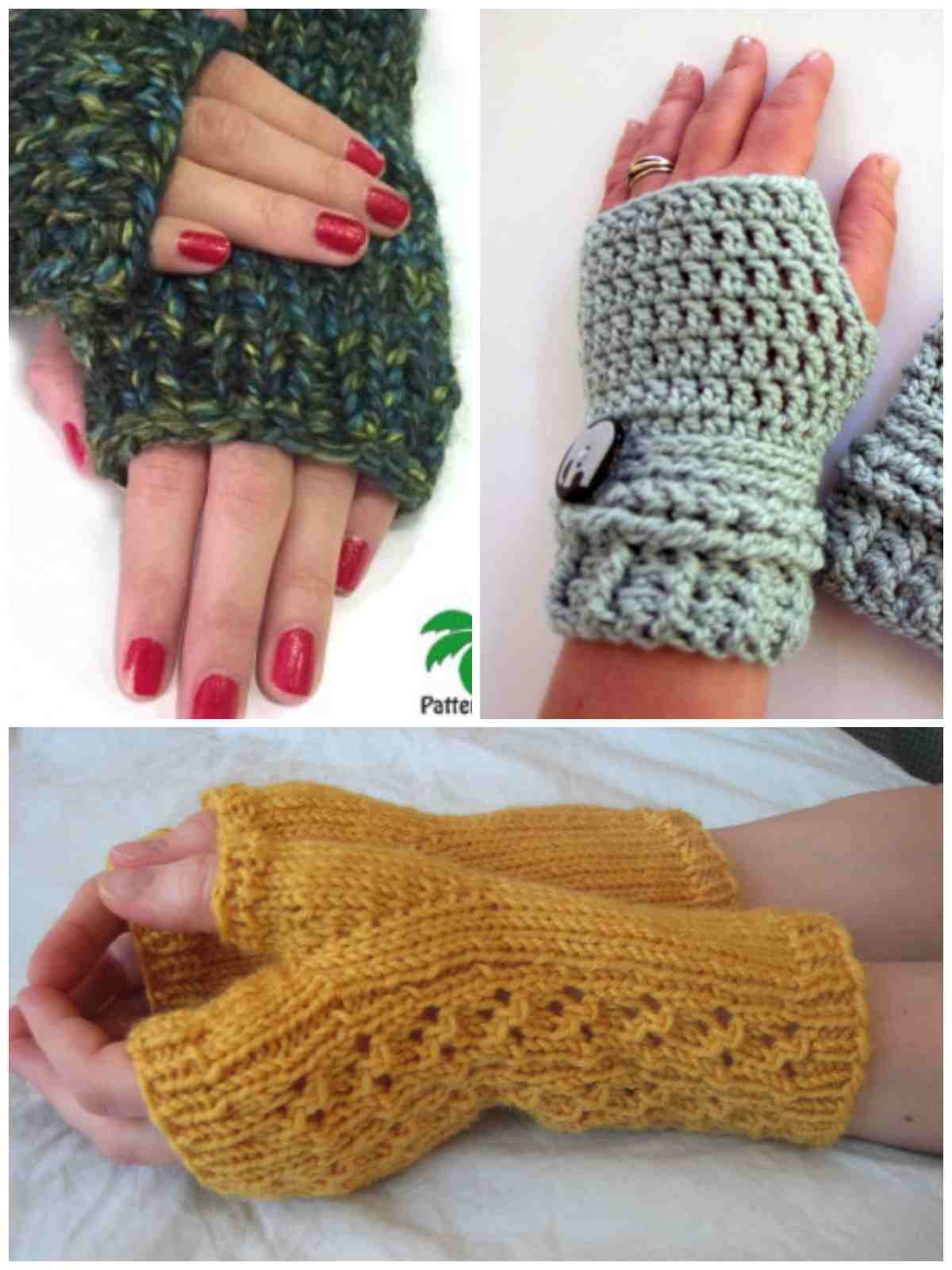 14 Knit and Crochet Fingerless Gloves Patterns by