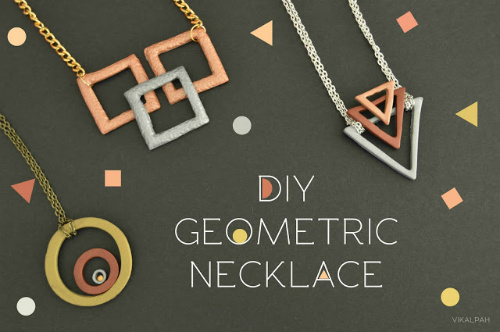 DIY Geometric Necklace Jewelry Gift Idea