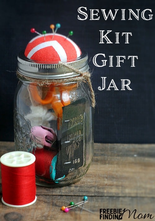 DIY Sewing Kit in a Mason Jar Gift Idea