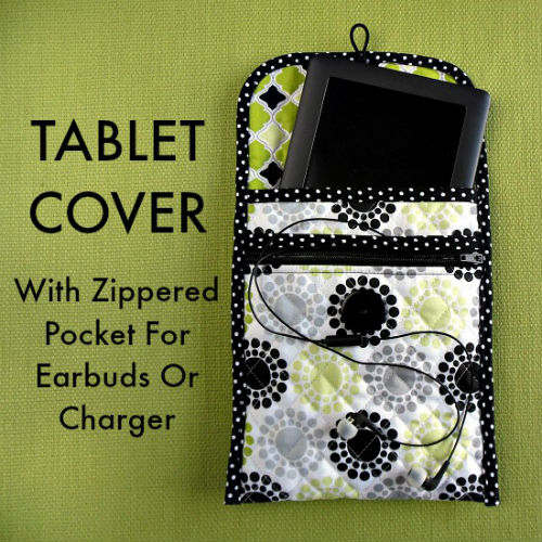 DIY Tablet Cover with Zippered Pocket Sewing Tutorial Gifts for Readers