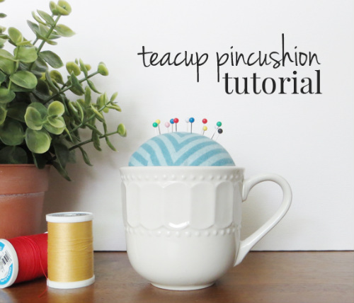 DIY Pincushion in a Teacup