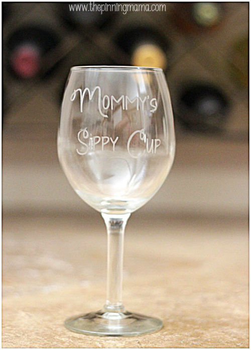 Etched Wine Glass DIY Gift Idea