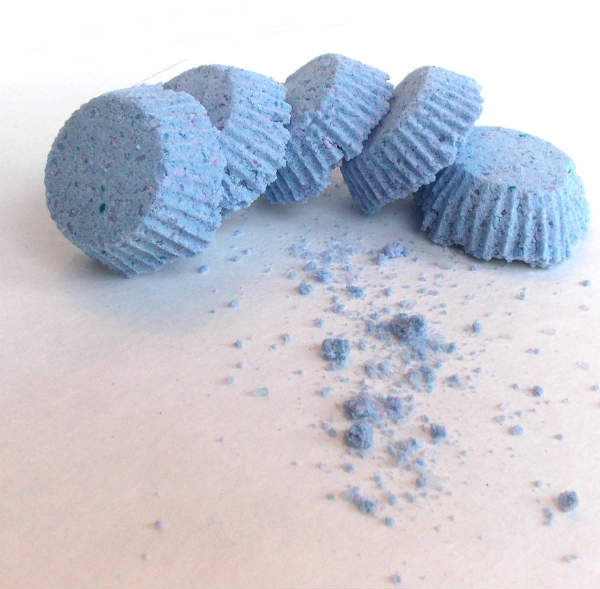 Homemade Scented Bath Fizzies made with a muffin tin mold