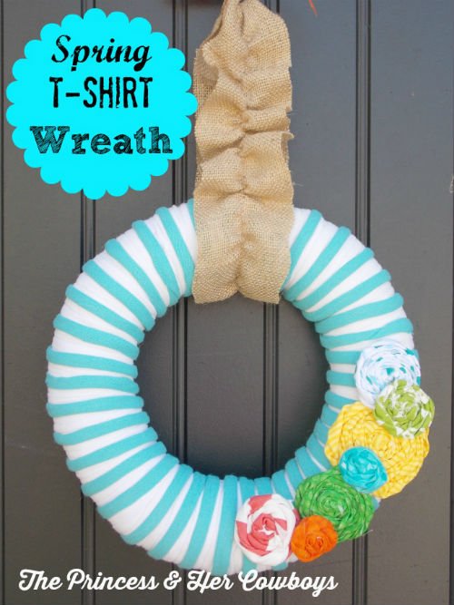 Spring Wreath made with T shirt