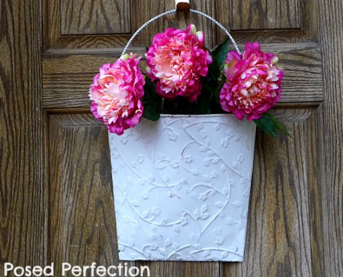 DIY Spring Wreath made with Peony flowers, Fiberartsy.com