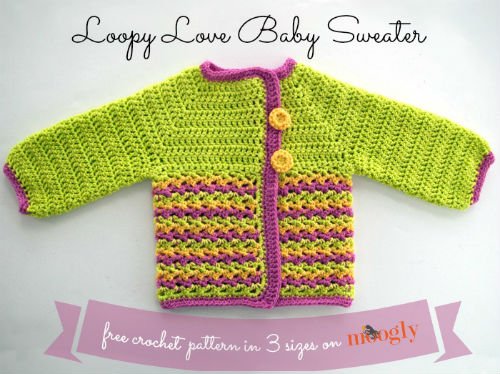 Baby Sweater Pattern for Crochet by Moogly