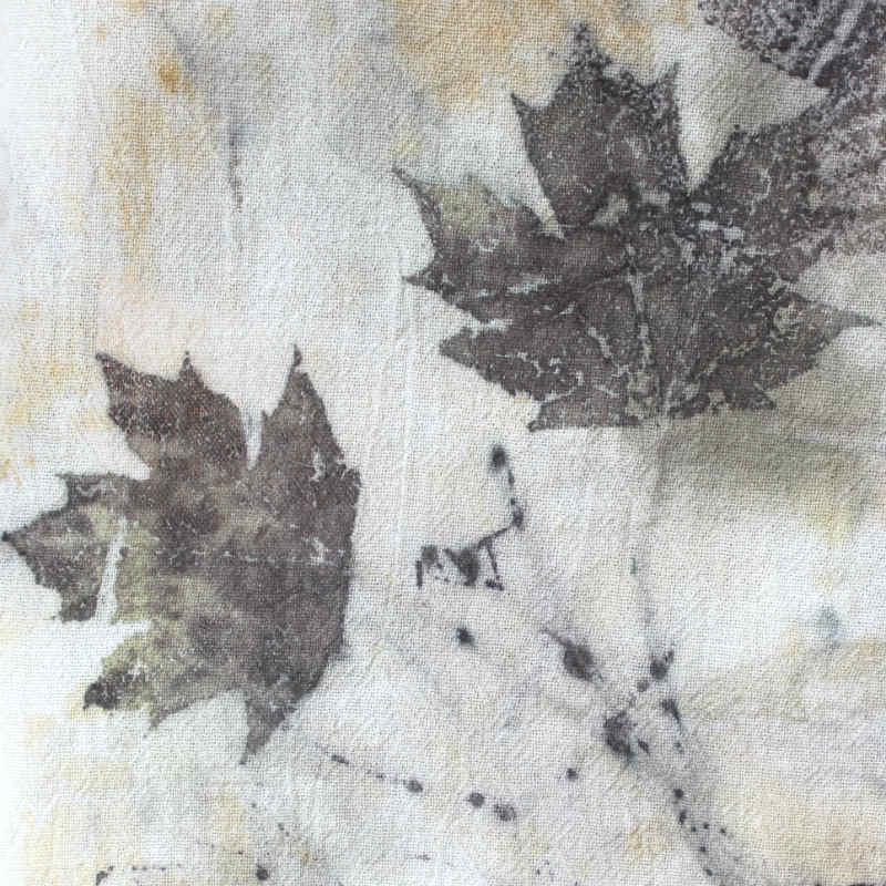 Maple Leaves Eco Printed on Cotton Flour Sack Towels