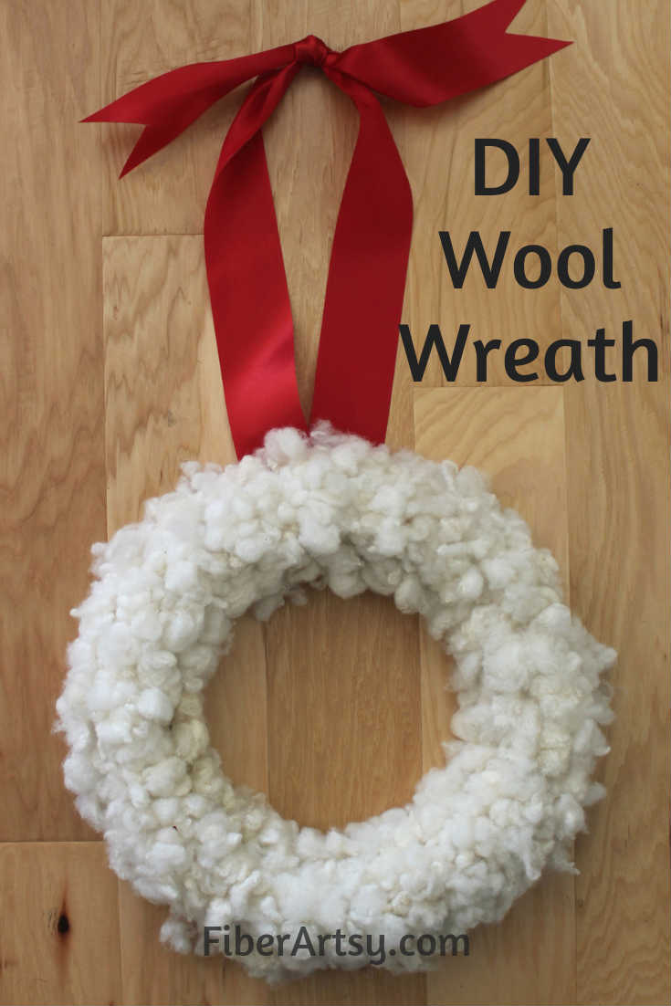DIY Wool Wreath Super easy way to make a Christmas Wreath out of sheep wool or alpaca fiber