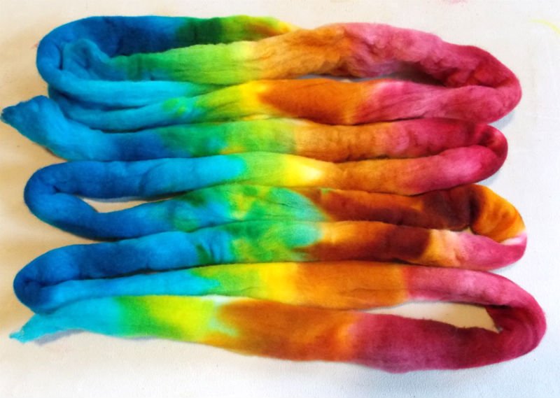 Kettle Dye Yarn or Wool Roving