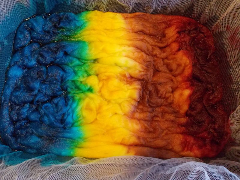 Wool Roving dyed with acid dyes