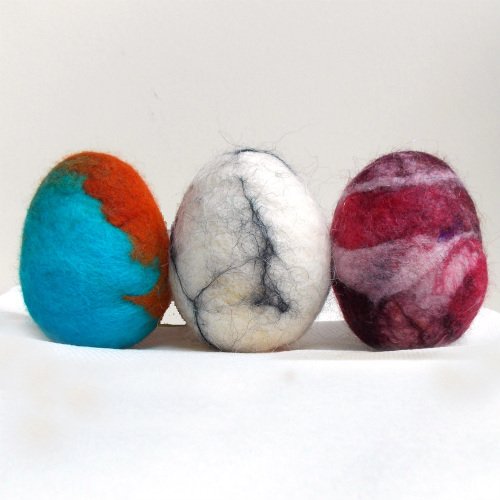 Easter Eggs made with Felted Wool