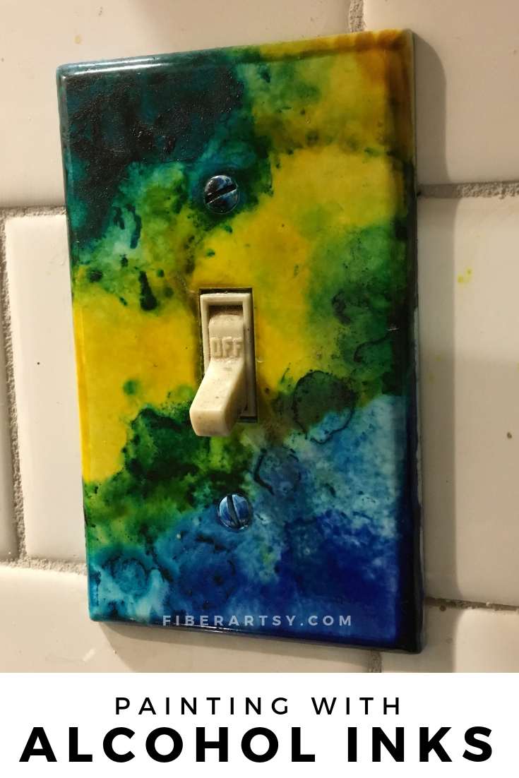 How to Paint with Alcohol Inks. Add a pop of color to your home decor with these colorful switch plates.