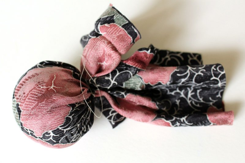 Easter Egg wrapped in a Silk Tie for Decorating - Coloring Easter Eggs with Silk Ties