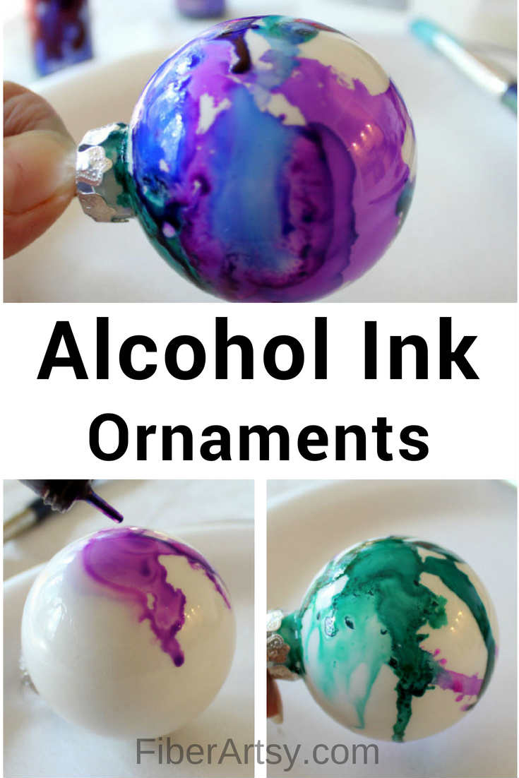 Ornament Ideas - Alcohol Ink Christmas Ornaments