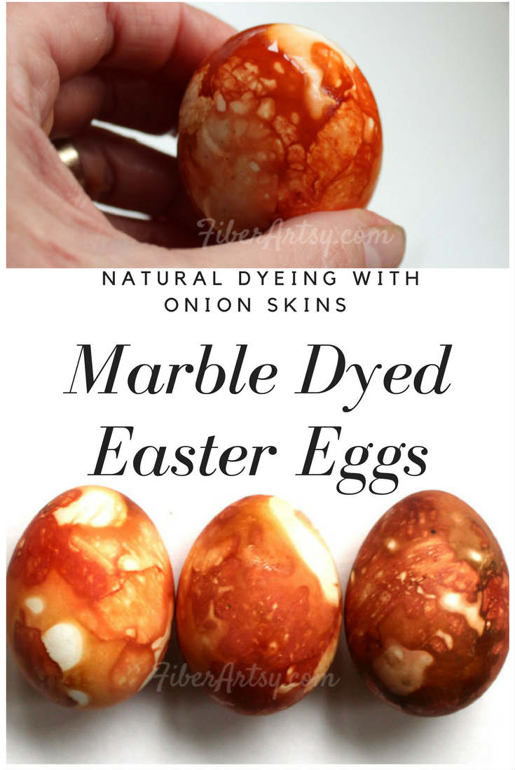 Marble Dyed Easter Eggs, a natural dyeing technique using onion skins. A cool Easter craft project that's also a lot of fun for kids.