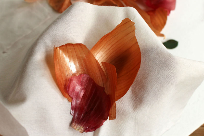 Wrapping the Easter Eggs with Scrap Fabric and onion skins