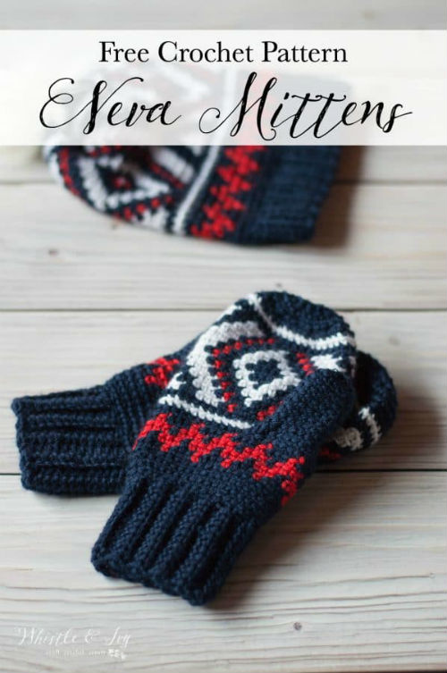 Fair Isle Crochet Mittens by Whistle and Ivy