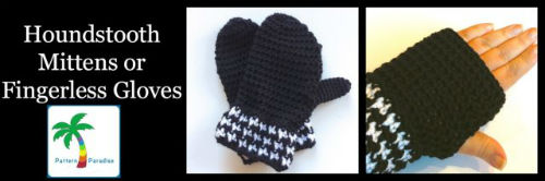Houndstooth Bites Mitten Pattern by Pattern Paradise