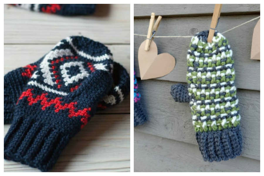 11 Free Patterns For Crochet Mittens Fiberartsy Com