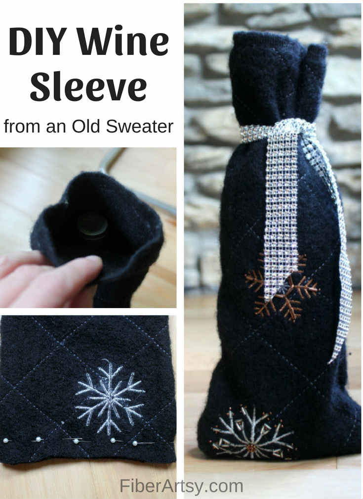 How to make a DIY Wine Sleeve from a sweater