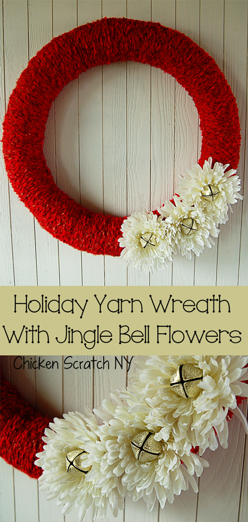 Yarn Wreath with Jingle Bells