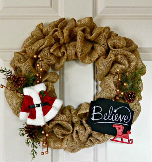 Burlap Fabric Wreath
