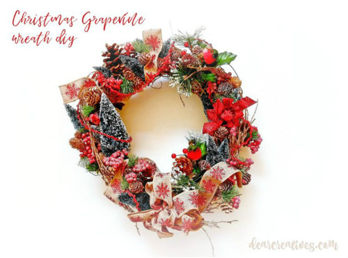 Burlap Ribbon Christmas Wreath
