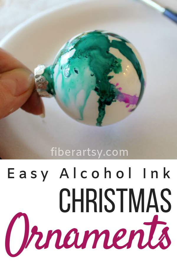 Christmas Ornaments painted with Alcohol Inks