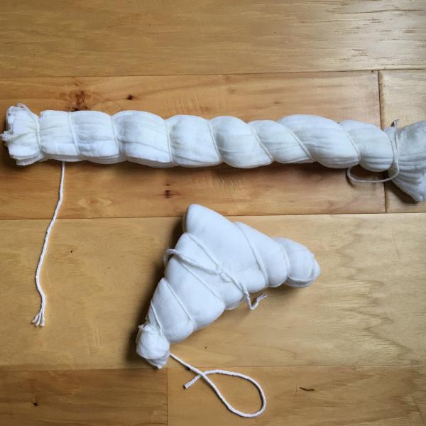 Shibori folded cotton towels for natural dyeing