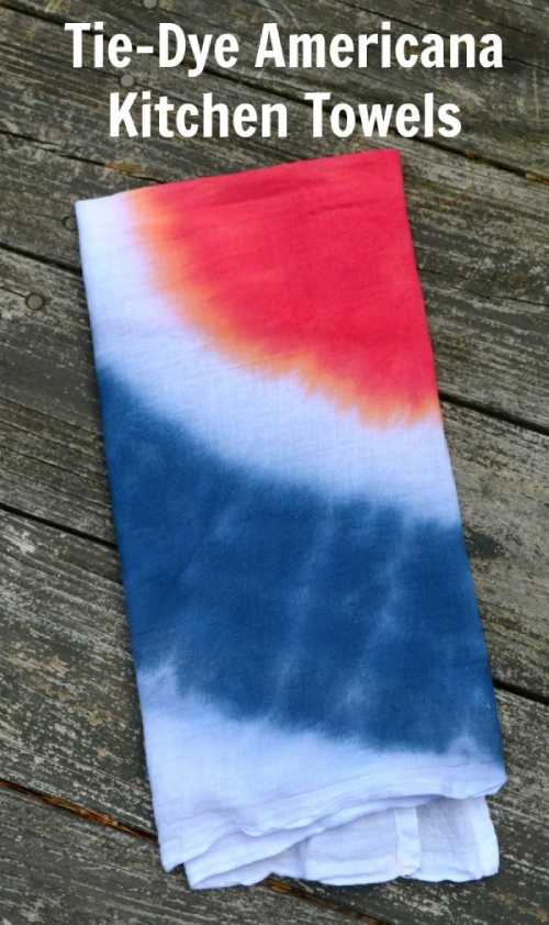 Americana - Red White and Blue Tie Dyed Towels
