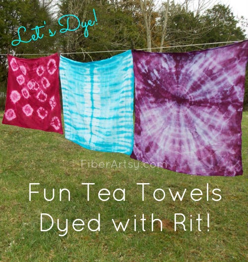 Tea Towels Shibori Dyed with RIT