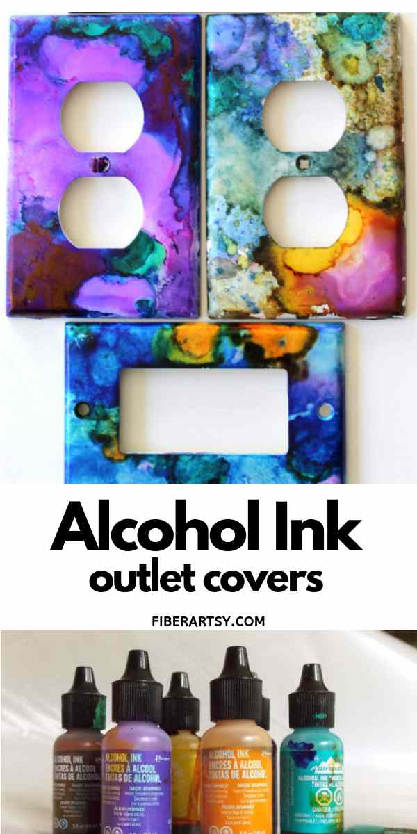 Alcohol Ink Painted Outlet Covers