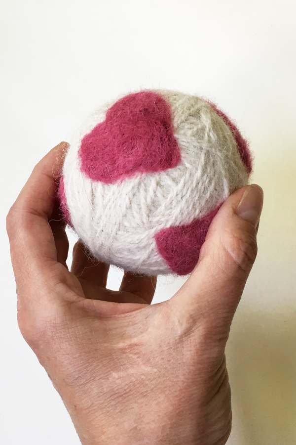 Dryer Ball with Felted Designs