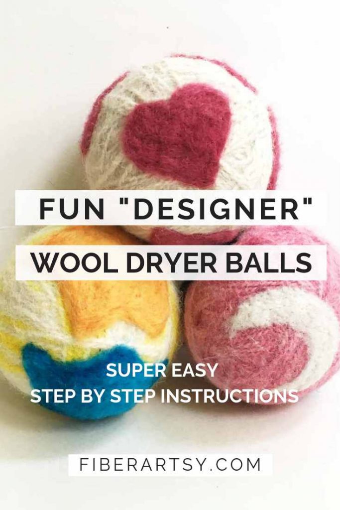 DIY Dryer Balls with Needle Felted Designs