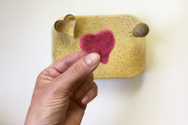 Needle Felted Heart Shape