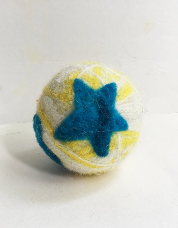 Felted Dryer Ball with a Star Shape