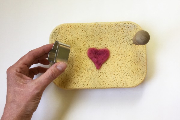 Needle Felting a Heart Shape